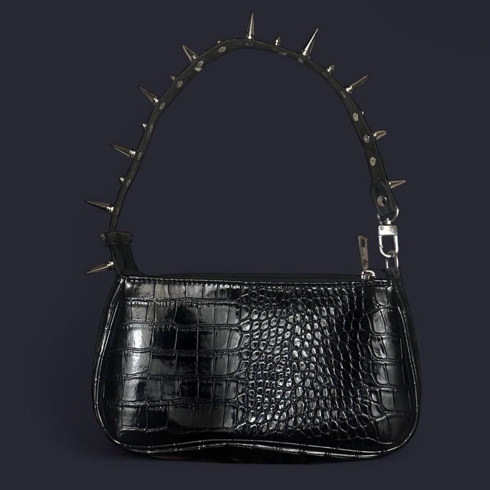Black Spiked Shoulder Bag
